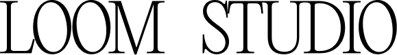 Svart logotyp för webbdesignbyrån Loom Studio.